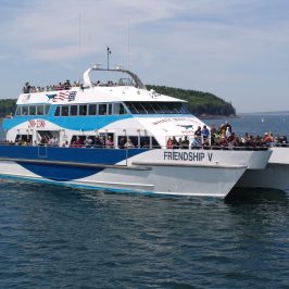 a small boat in a large body of water