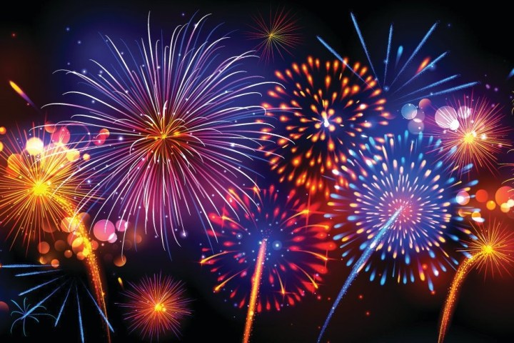 a group of fireworks in the night sky